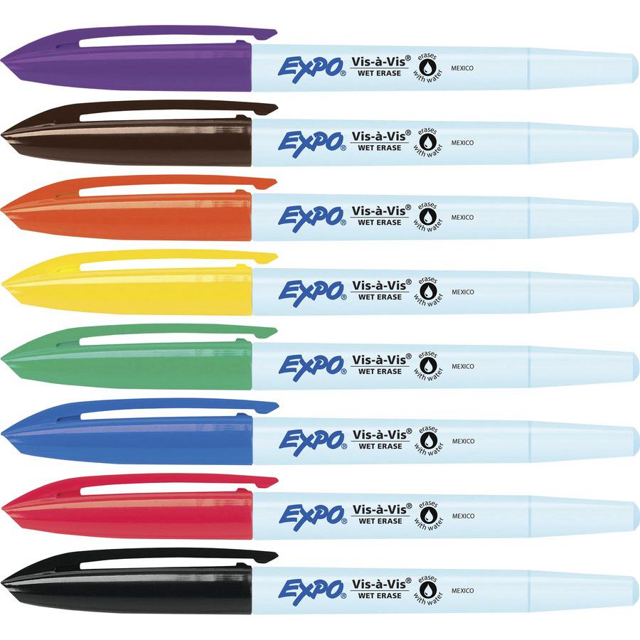 Expo Vis-&#224;-Vis Wet-Erase Markers - Fine Marker Point - Multi - 8 / Pack. Picture 5