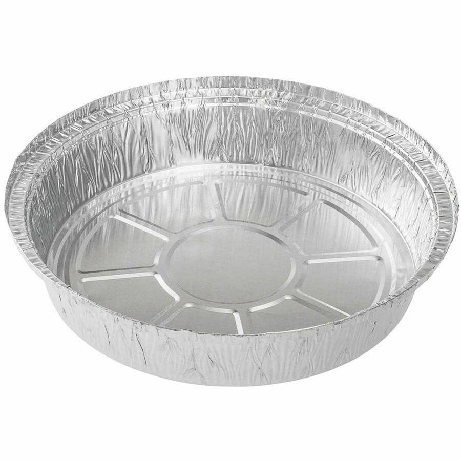 BluTable 9" Round Foil Pans - Food Storage, Food - Silver - Aluminum Body - Round - 500 / Carton. Picture 10