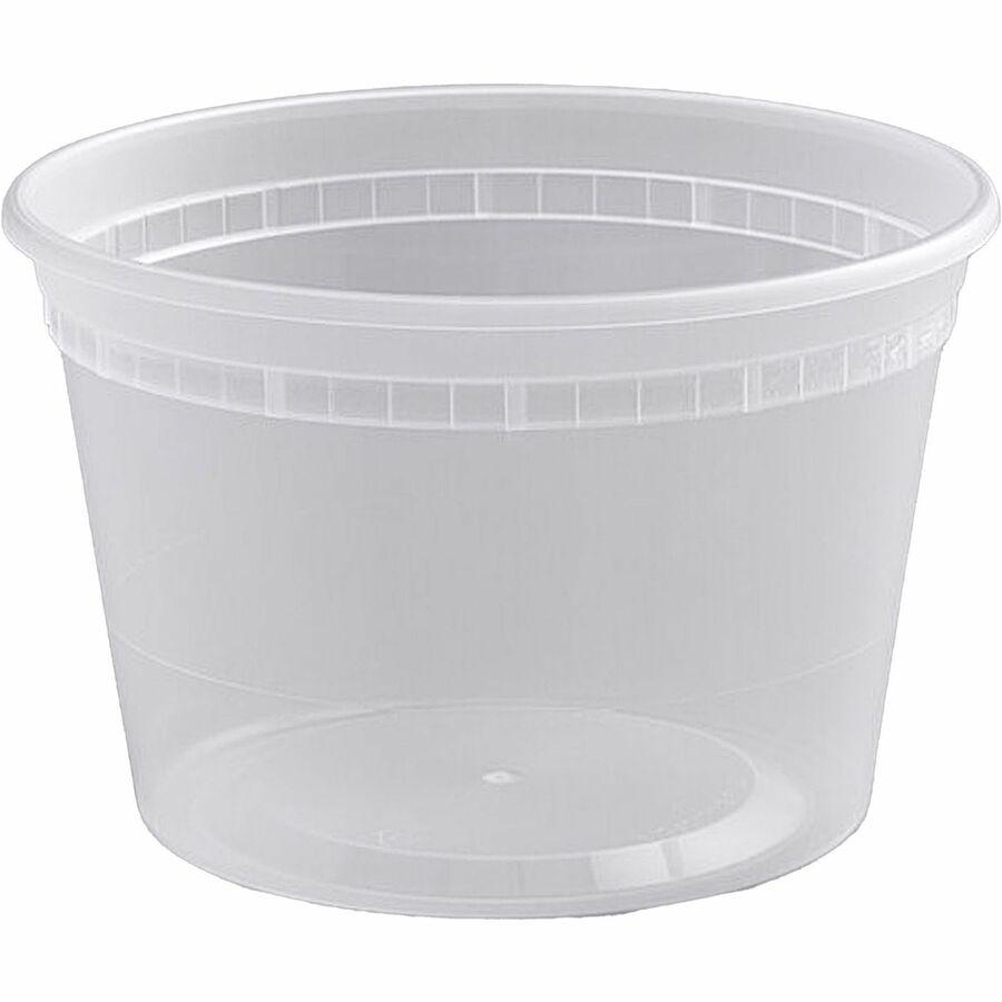 BluTable 16 oz Round Deli Tub Containers - Food, Food Storage - Microwave Safe - Clear - Round - 500 / Carton. Picture 8