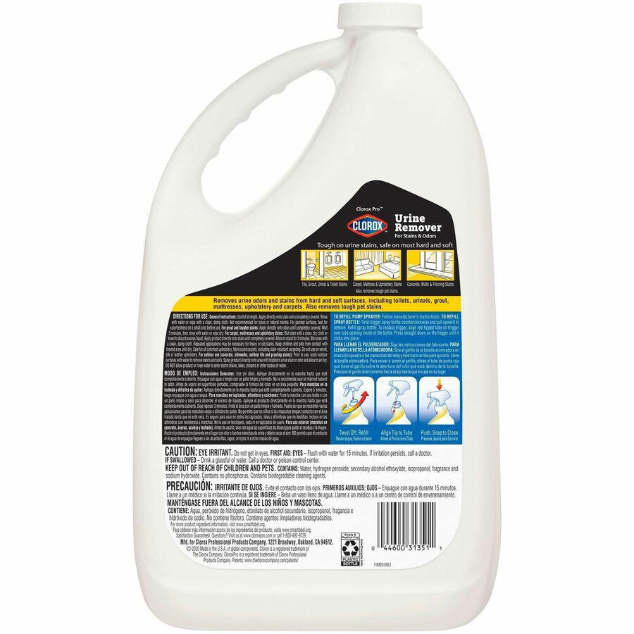 CloroxPro&trade; Urine Remover for Stains and Odors Refill - 128 fl oz (4 quart) - 60 / Bundle - Bleach-free - Clear. Picture 6
