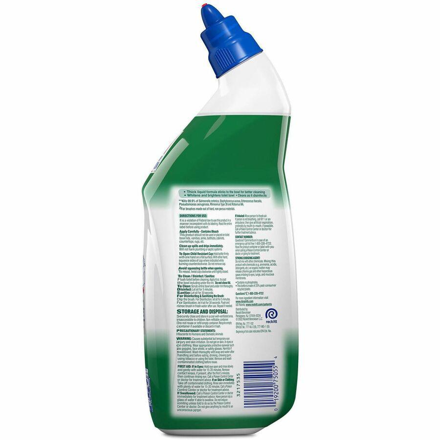 Lysol Bleach Toilet Bowl Cleaner - 24 fl oz (0.8 quart)Bottle - 1 Each - Disinfectant - Blue. Picture 3