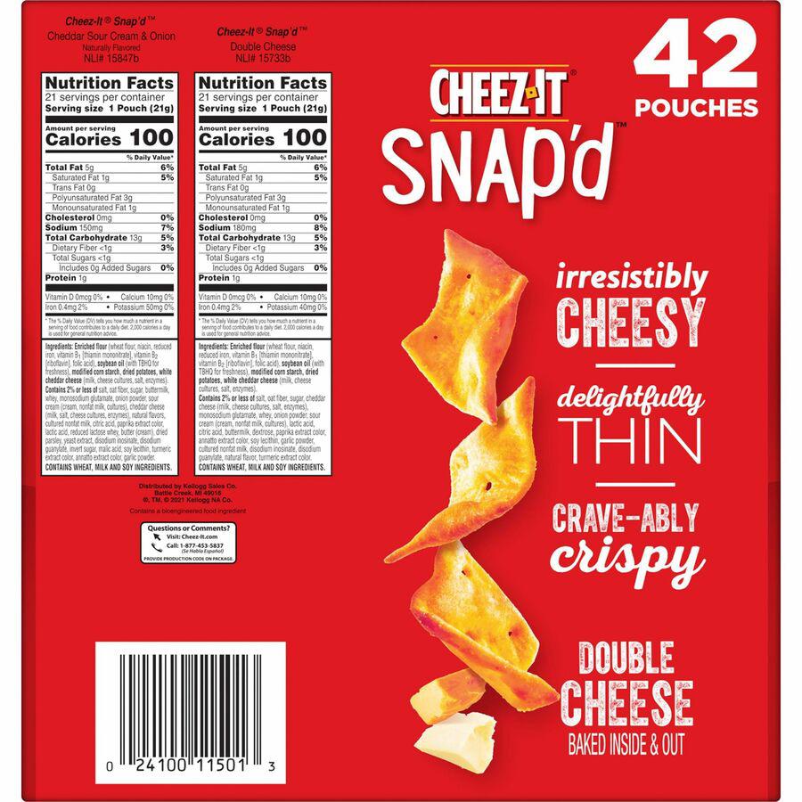 Cheez-It Snap'd Baked Cheese Variety Pack - Assorted - 1.97 lb - 42 / Carton. Picture 10