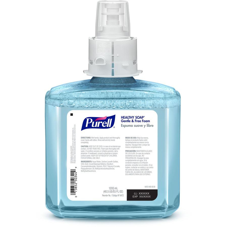 PURELL&reg; ES6 HEALTHY SOAP&trade; Gentle & Free Foam - Fragrance-free ScentFor - 40.6 fl oz (1200 mL) - Dirt Remover, Kill Germs, Bacteria Remover, Soil Remover - Healthcare, Hand - Moisturizing - A. Picture 3