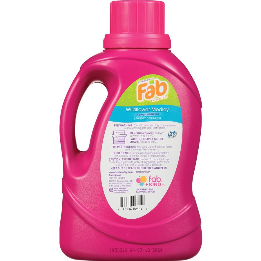 Fab Liquid Laundry Detergent - 60 fl oz (1.9 quart) - Wildflower Medley Scent - 1 Each - Phosphorous-free - Multi. Picture 4