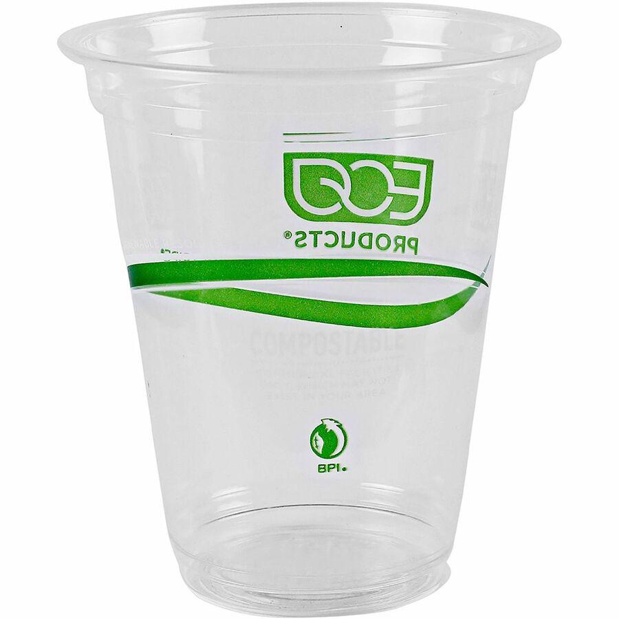 Eco-Products 16 oz GreenStripe Cold Cups - 50 / Pack - Clear, Green - Polylactic Acid (PLA) - Cold Drink. Picture 4