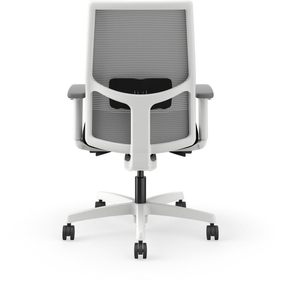 HON Ignition Mid-back Task Chair - Black Seat - Fog Mesh Back - Designer White Frame - Mid Back - 1 Each. Picture 7