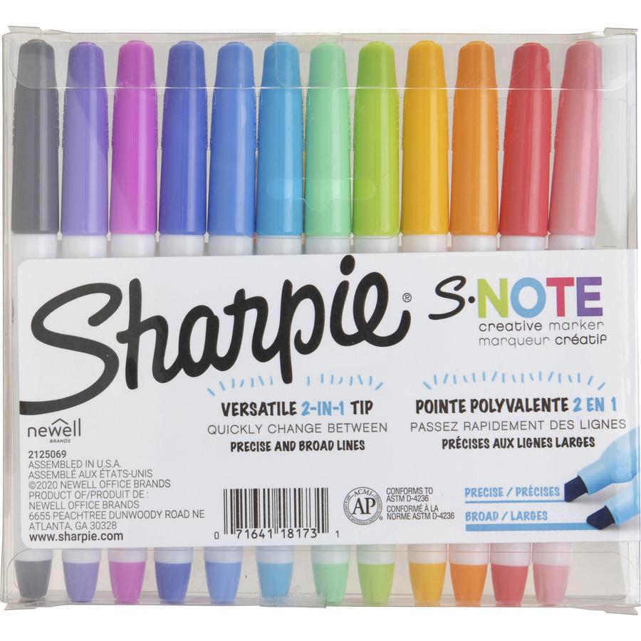Sharpie S-Note Creative Markers - Broad Marker Point - Chisel Marker Point Style - Assorted - 12 / Pack. Picture 6