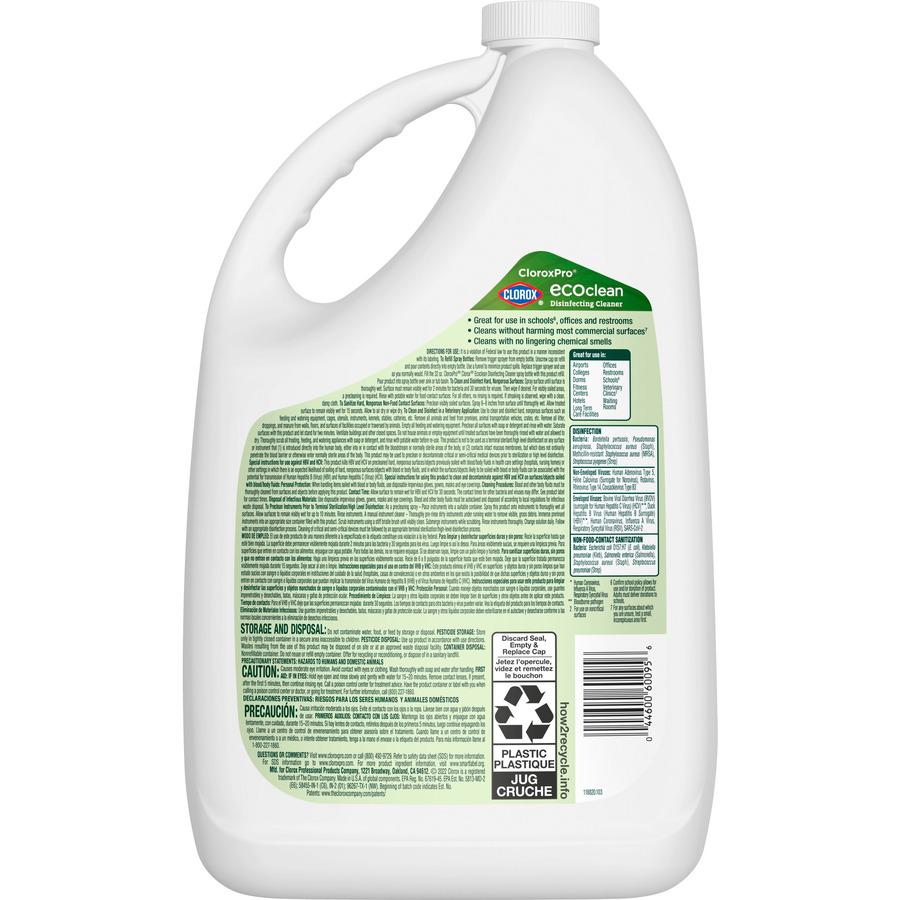Clorox EcoClean Disinfecting Cleaner Spray - 128 fl oz (4 quart) - 1 Each - Green, White. Picture 7