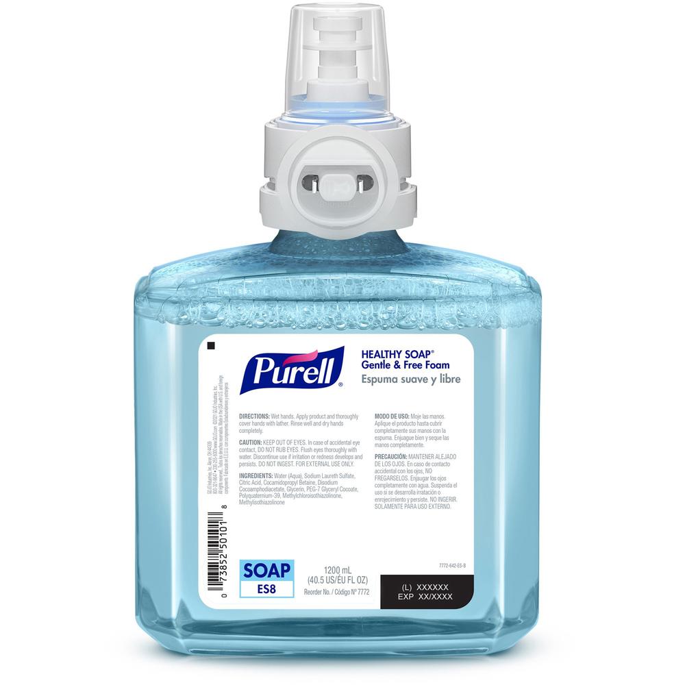 PURELL&reg; ES8 HEALTHY SOAP&trade; Gentle & Free Foam - Fresh Fruit ScentFor - 40.6 fl oz (1200 mL) - Dirt Remover, Bacteria Remover - Hand, Healthcare, Skin - Moisturizing - Clear - Fragrance-free, . Picture 2