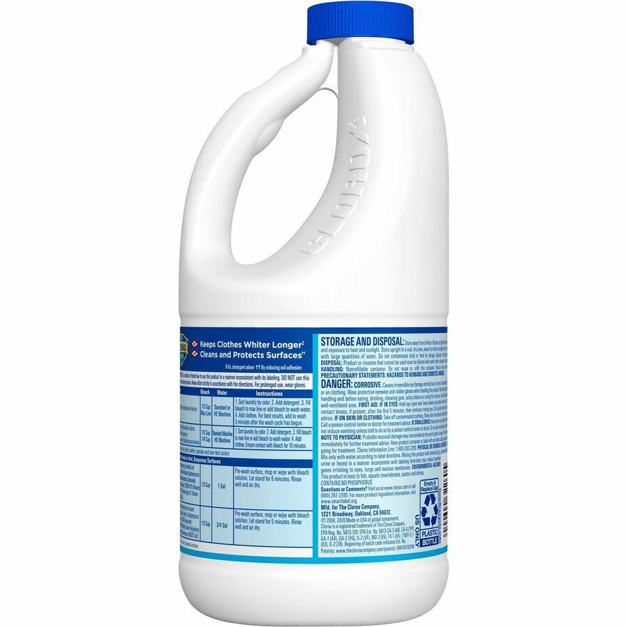 Clorox Disinfecting Bleach - Concentrate - 43 fl oz (1.3 quart) - Regular Scent - 6 / Carton - Deodorize, Disinfectant - White. Picture 12