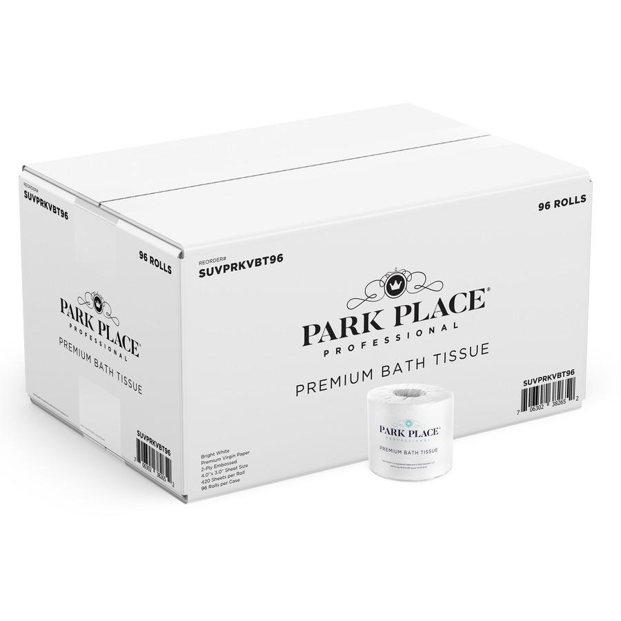 Park Place Double-ply Premium Bath Tissue Rolls - 2 Ply - 420 Sheets/Roll - White - 96 / Carton. Picture 8