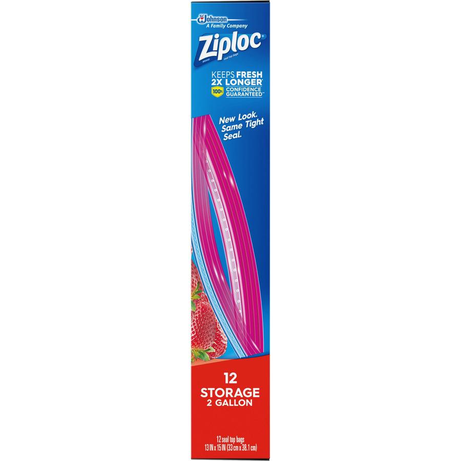 Ziploc&reg; 2-gallon Storage Bags - Extra Large Size - 2 gal Capacity - 13" Width - Zipper Closure - Plastic - 12/Box - Food, Money, Vegetables, Fruit, Yarn, Cosmetics, Business Card, Map, Meat, Seafo. Picture 7