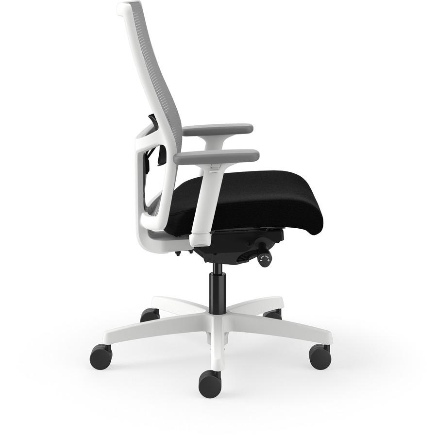 HON Ignition Mid-back Task Chair - Black Seat - Fog Mesh Back - Designer White Frame - Mid Back - 1 Each. Picture 11