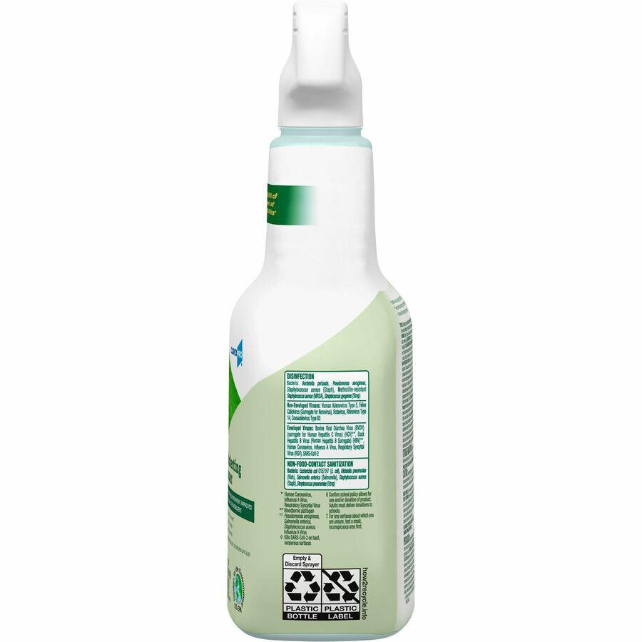 CloroxPro&trade; EcoClean Disinfecting Cleaner Spray - Ready-To-Use - 32 fl oz (1 quart) - Fresh Scent - 9 / Carton - Disinfectant, Bleach-free, Alcohol-free, Phosphate-free, Odor Resistant - Green, W. Picture 9