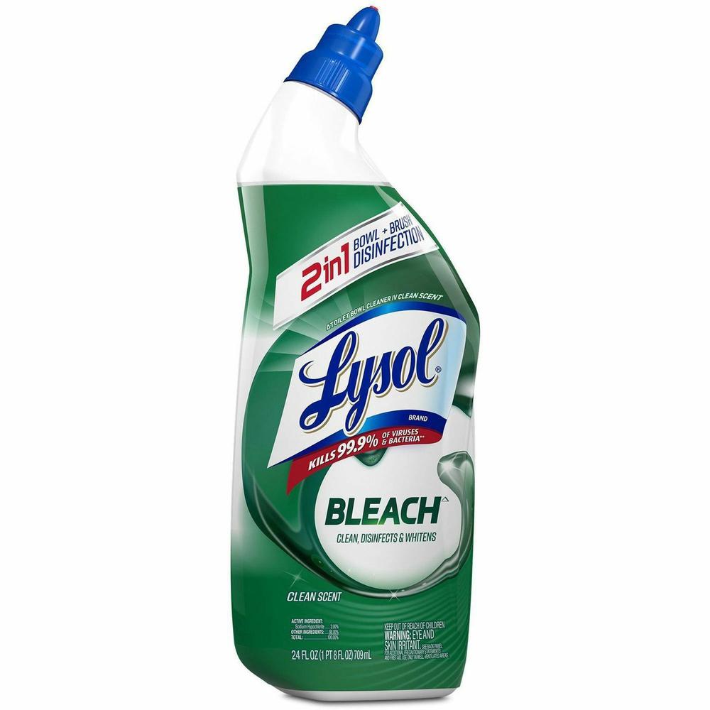 Lysol Bleach Toilet Bowl Cleaner - 24 fl oz (0.8 quart)Bottle - 1 Each - Disinfectant - Blue. Picture 4