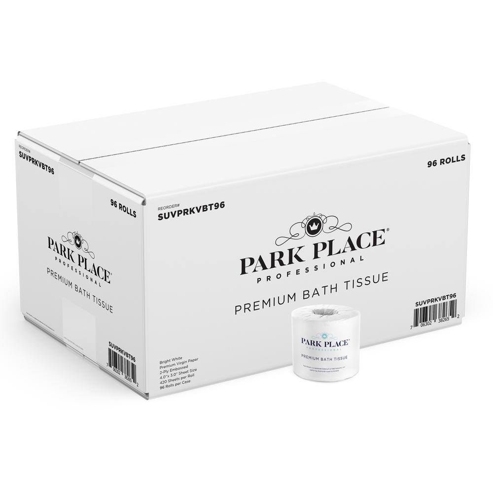 Park Place Double-ply Premium Bath Tissue Rolls - 2 Ply - 420 Sheets/Roll - White - 96 / Carton. Picture 7