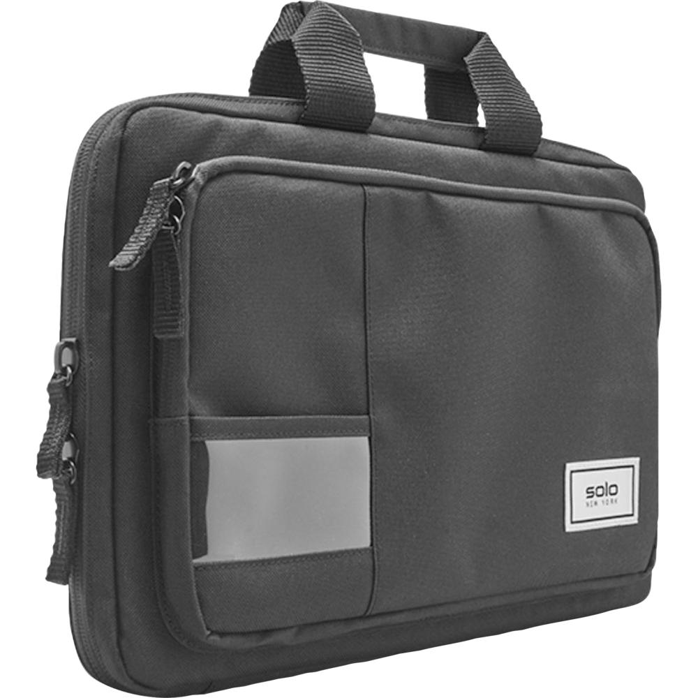 Solo Carrying Case for 11.6" Chromebook, Notebook - Black - Drop Resistant, Bacterial Resistant, Water Resistant - Fabric - Handle - 1 Pack. Picture 4