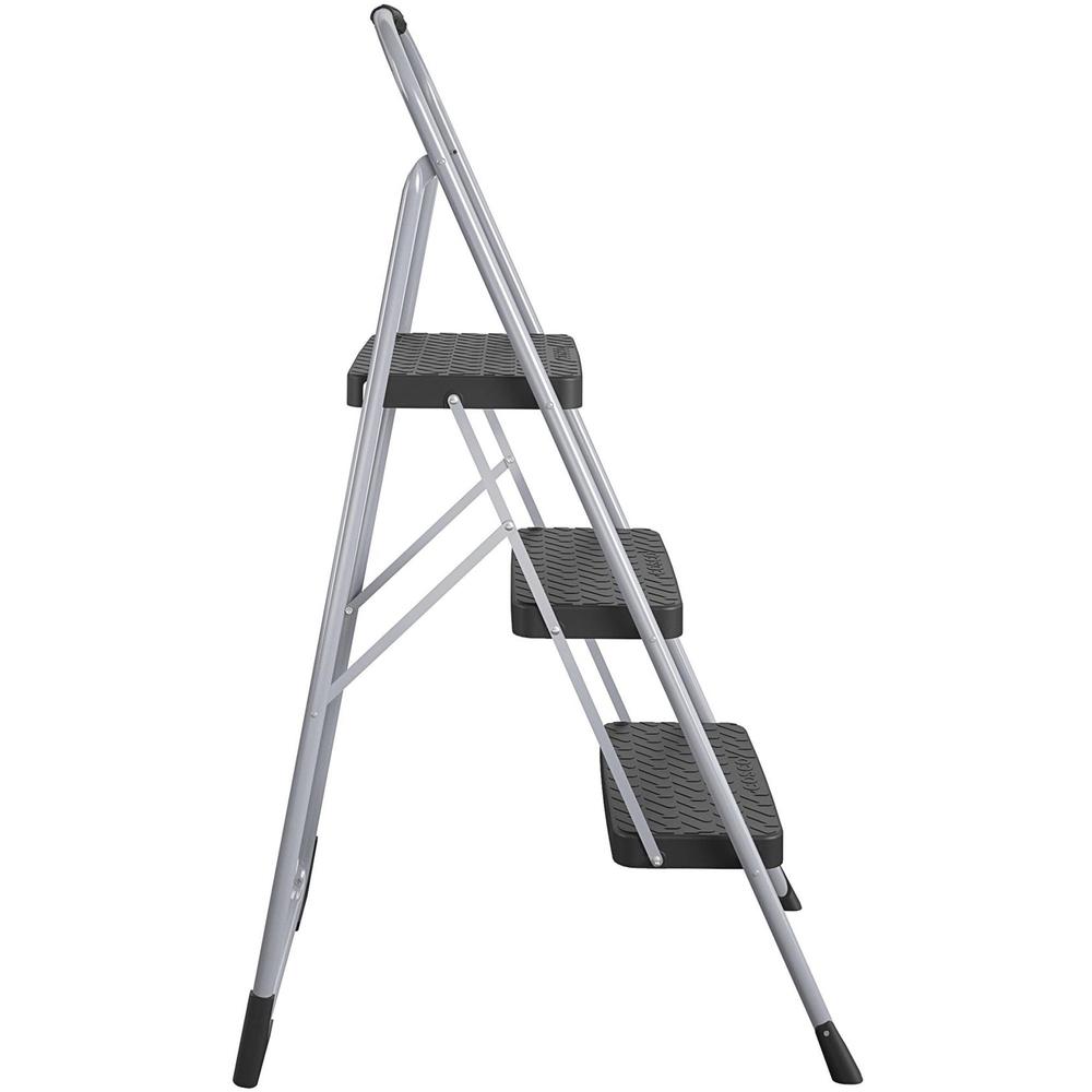 Cosco Ultra-Thin 3-Step Ladder - 3 Step - 200 lb Load Capacity52.8" - Black, Platinum. Picture 2