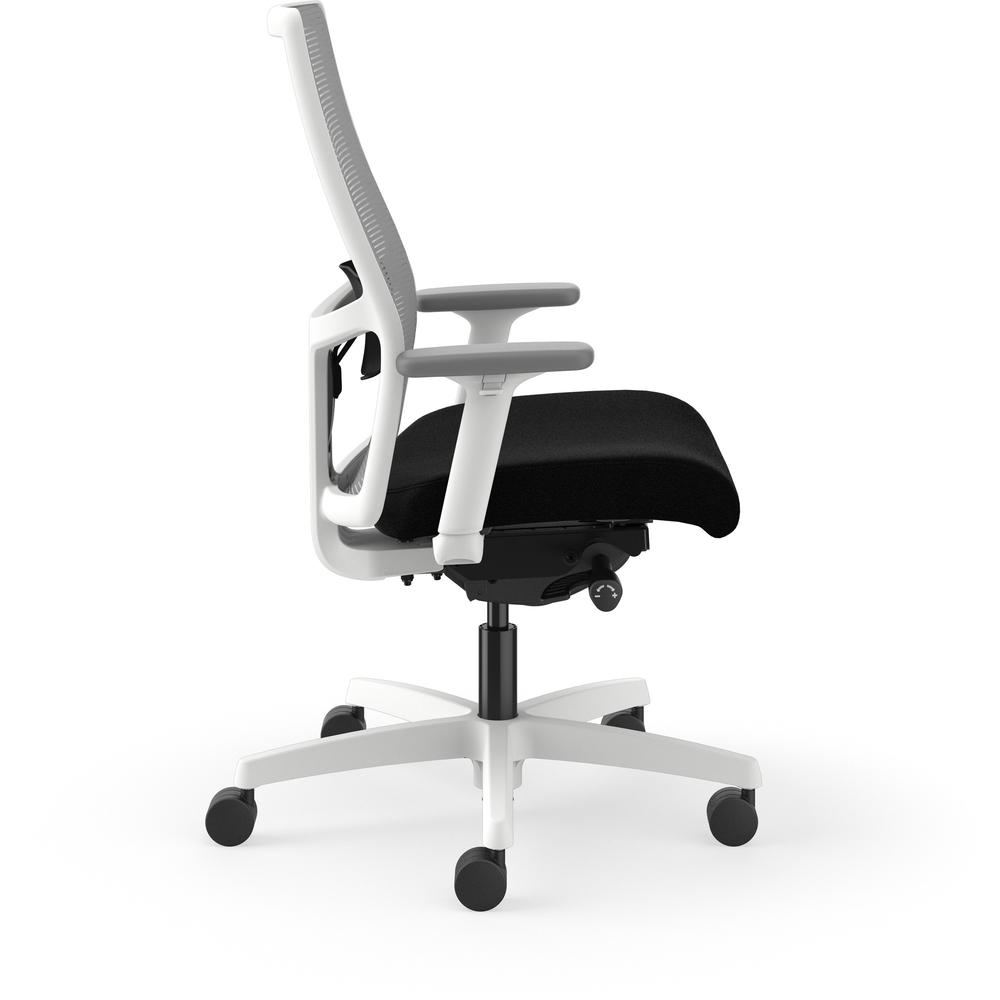 HON Ignition Mid-back Task Chair - Black Seat - Fog Mesh Back - Designer White Frame - Mid Back - 1 Each. Picture 3