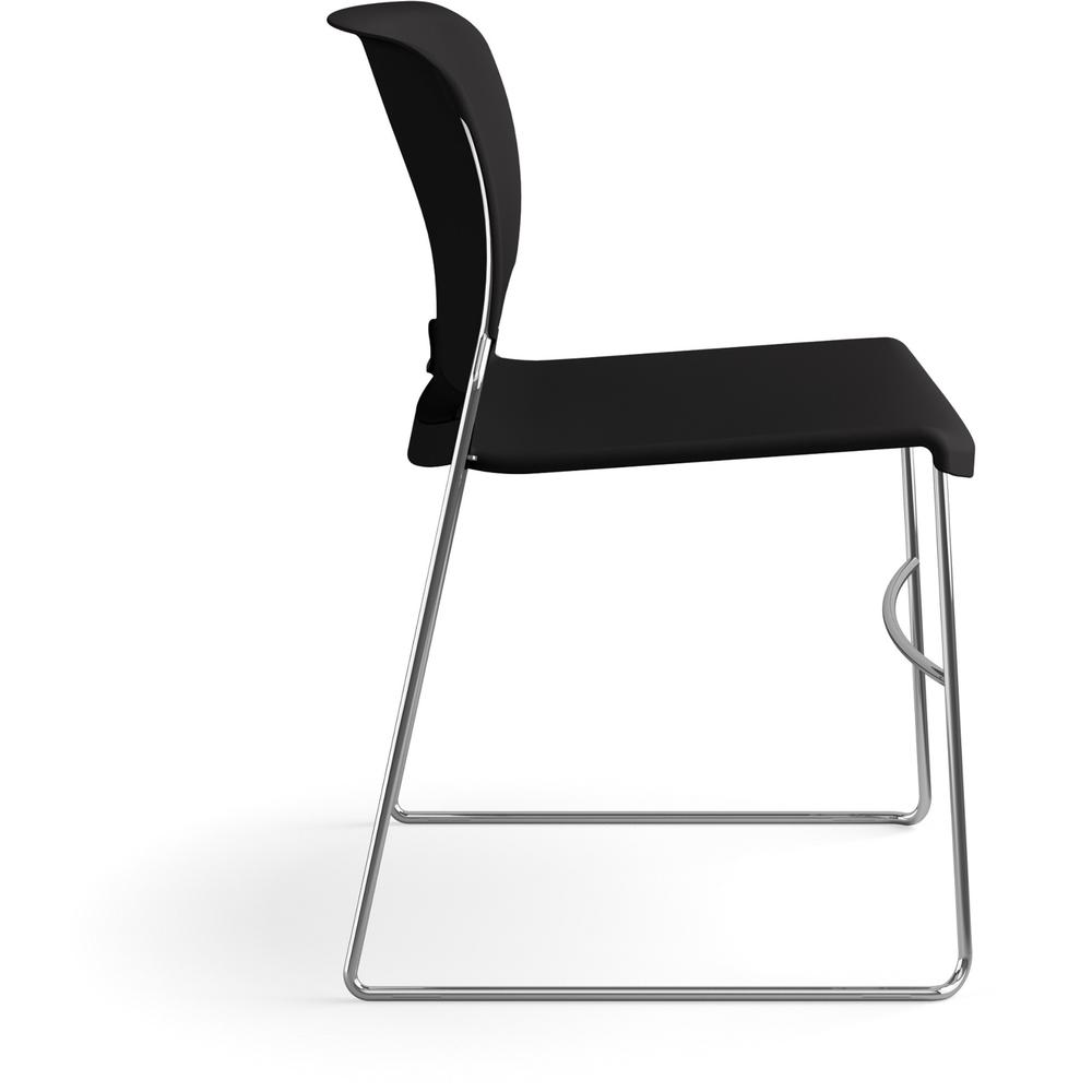 HON 4040 Series High Density Olson Stacker Chair - Onyx Plastic Seat - Onyx Plastic Back - Chrome Steel Frame - 4 / Carton. Picture 8