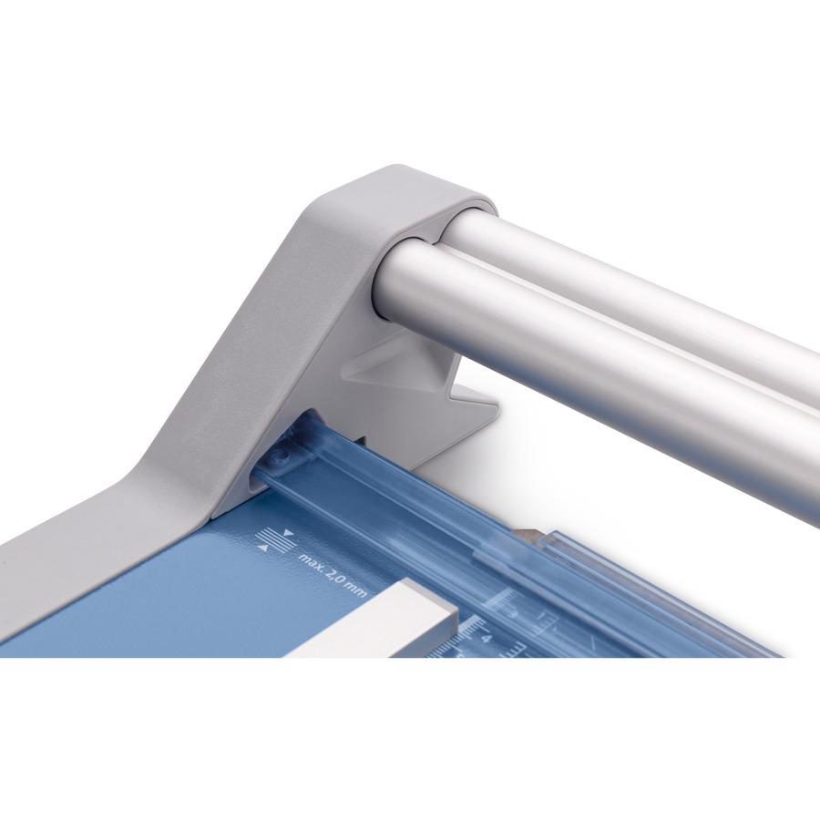 Dahle 556 Professional Rotary Trimmer - Cuts 14Sheet - 37" Cutting Length - 3.4" Height x 15.1" Width - Metal Base, Steel Blade, Plastic, Aluminum - Blue. Picture 10