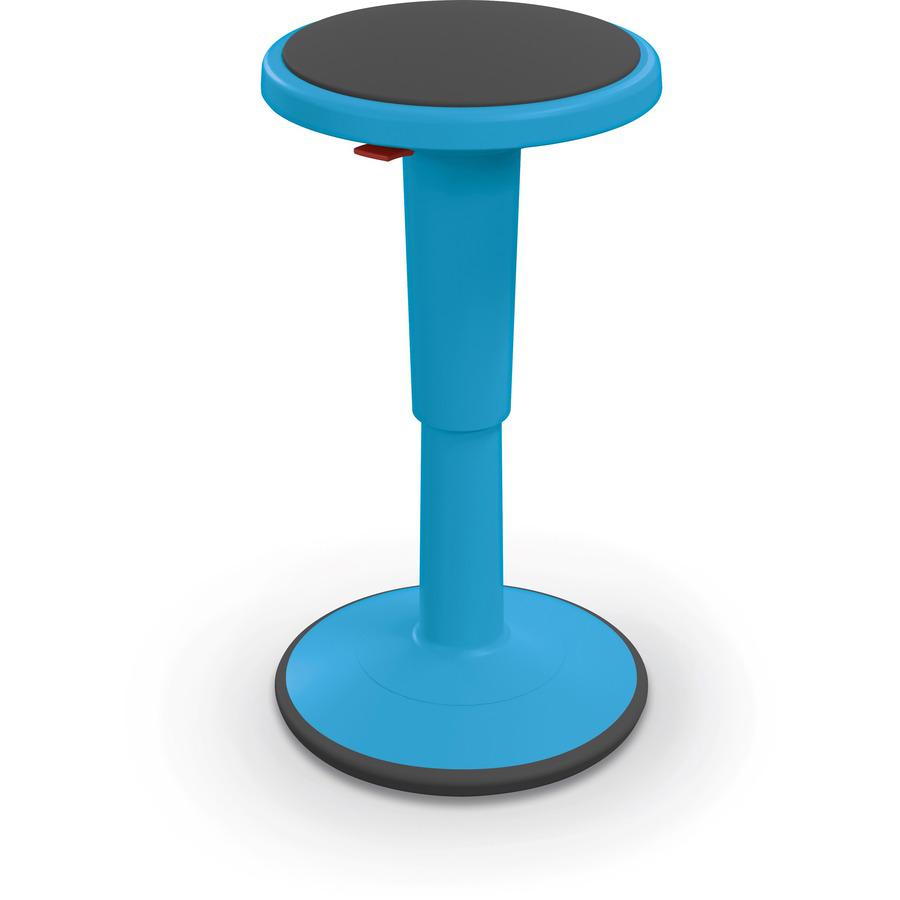 Balt Hierarchy Grow Stool - Gray Polypropylene, Thermoplastic Elastomer (TPE) Seat - Blue Polypropylene Frame - Rounded Base - 1 Each. Picture 3