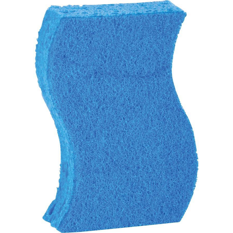 Scotch-Brite Non-Scratch Scrub Sponges - 0.8" Height x 4.3" Width x 2.8" Depth - 9/Pack - Cellulose - Blue. Picture 5