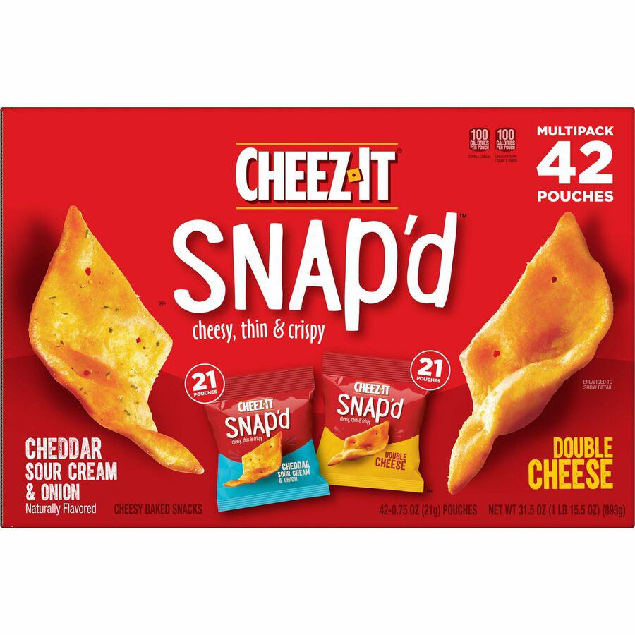 Cheez-It Snap'd Baked Cheese Variety Pack - Assorted - 1.97 lb - 42 / Carton. Picture 14