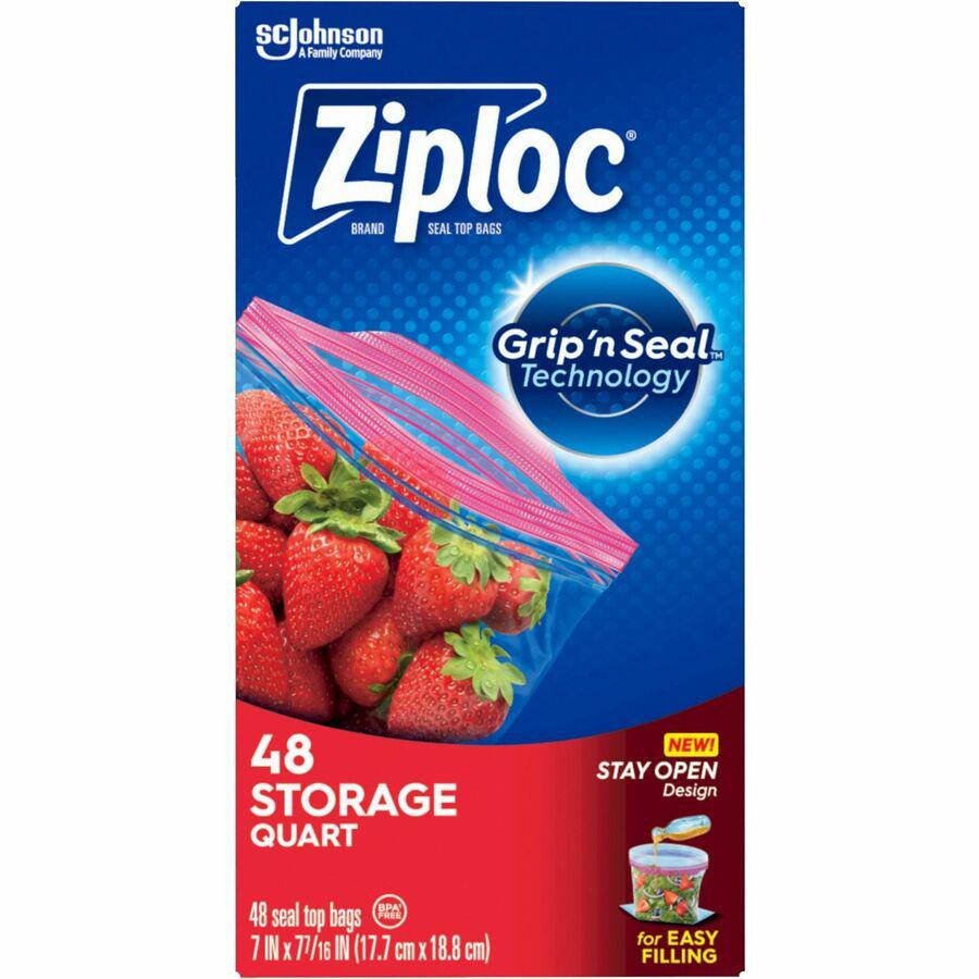 Ziploc&reg; Stand-Up Storage Bags - Blue - 9/Carton - Kitchen. Picture 11