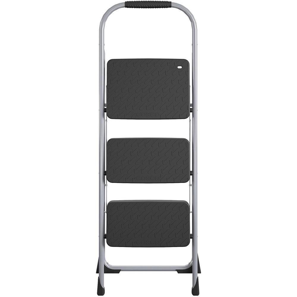 Cosco Ultra-Thin 3-Step Ladder - 3 Step - 200 lb Load Capacity52.8" - Black, Platinum. Picture 10