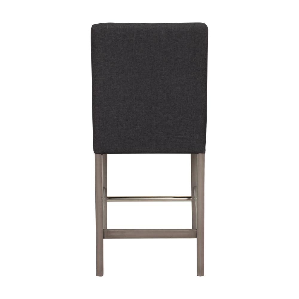 CorLiving Laura Fabric Counter Height Barstool Dark Grey. Picture 5