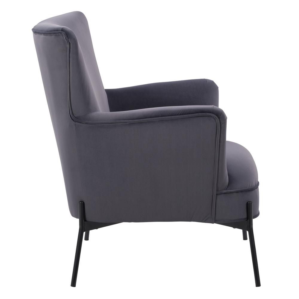CorLiving Elwood Wingback Accent Chair in Grey Grey. Picture 5