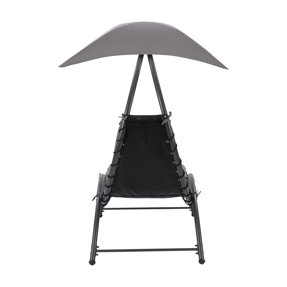 CorLiving Lounge Chair with Canopy Grey. Picture 5