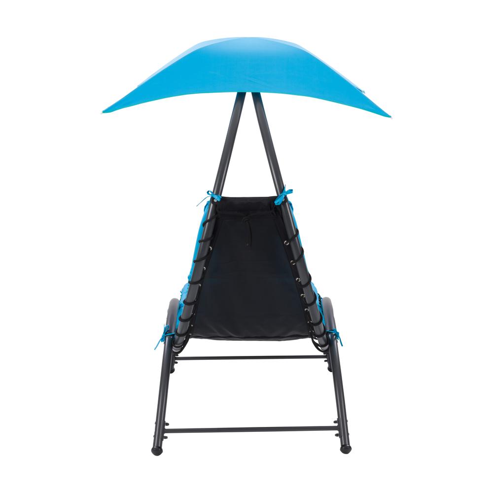 CorLiving Lounge Chair with Canopy Blue. Picture 5