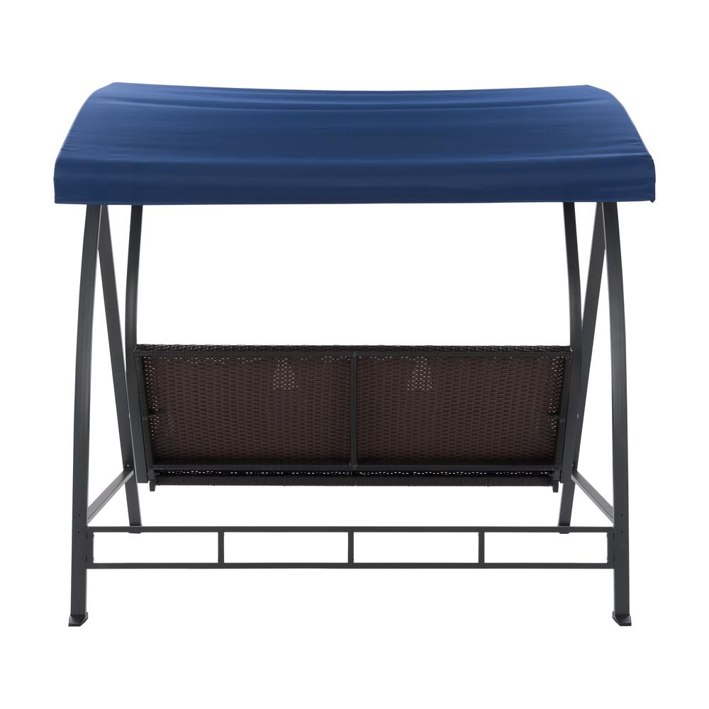 CorLiving 3-Seat Patio Swing with Canopy Navy Blue. Picture 5