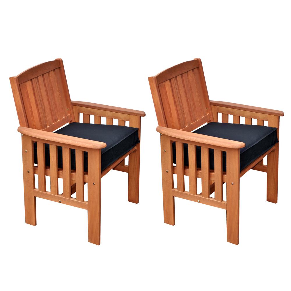 Miramar 4pc Cinnamon Brown Hardwood Outdoor Chair and Coffee Table Set. Picture 4