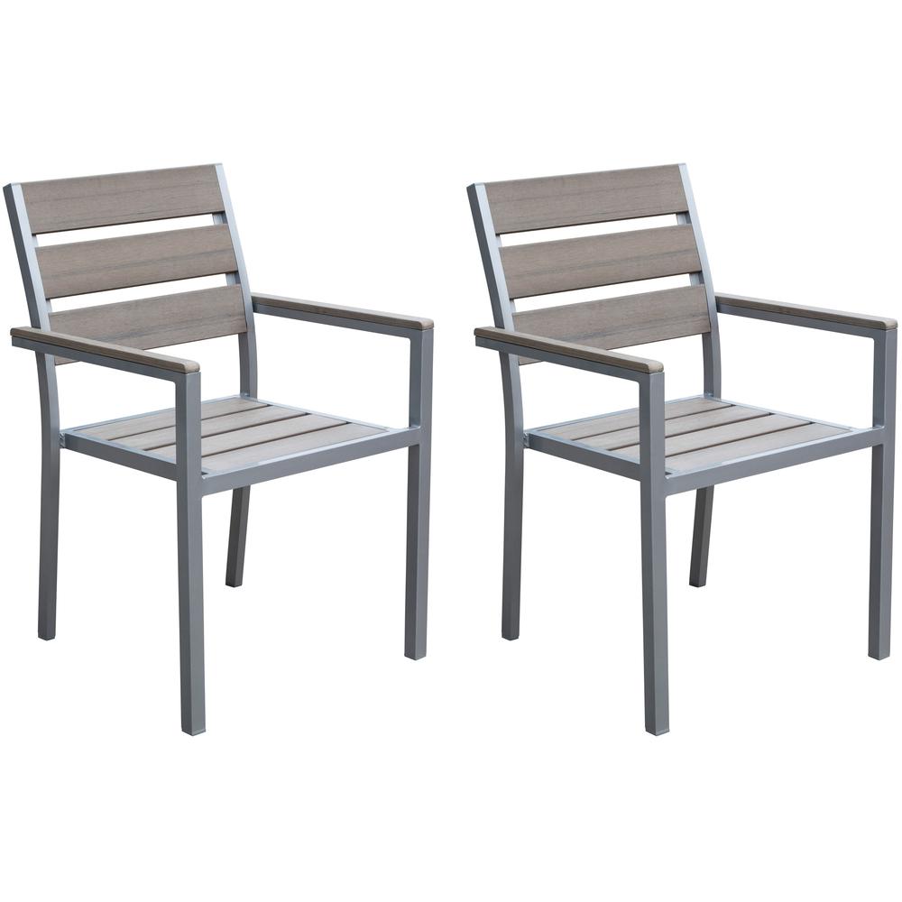 Gallant 3pc Sun Bleached Grey Outdoor Dining Set. Picture 4