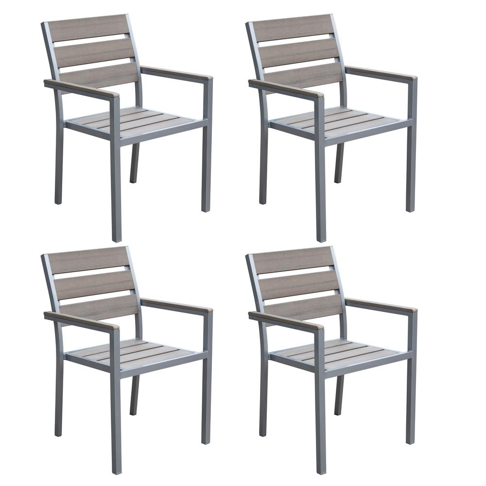 Gallant 5pc Sun Bleached Grey Outdoor Dining Set. Picture 4