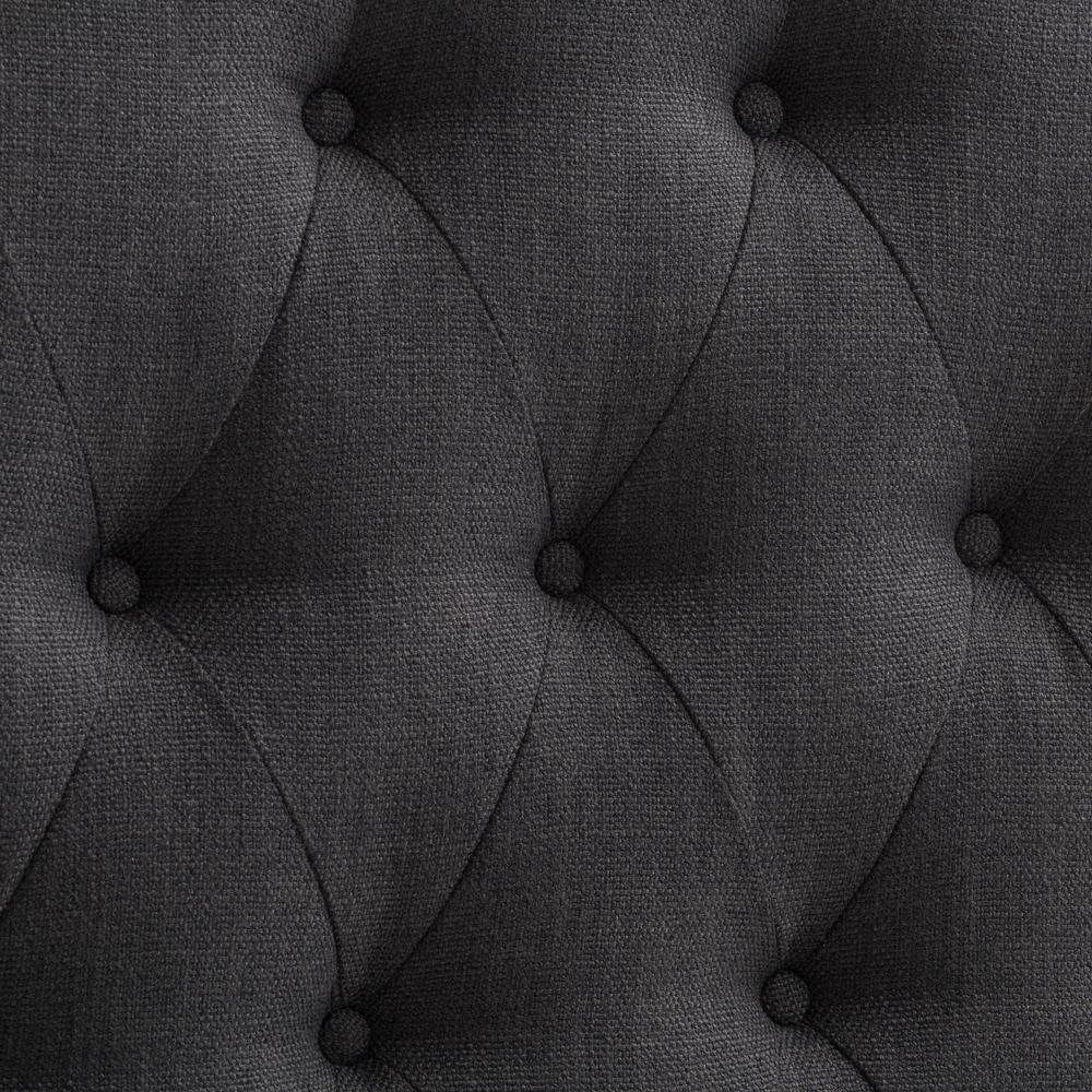 Dark Grey Diamond Button Tufted Fabric Arched Panel Headboard, Double/Full. Picture 5