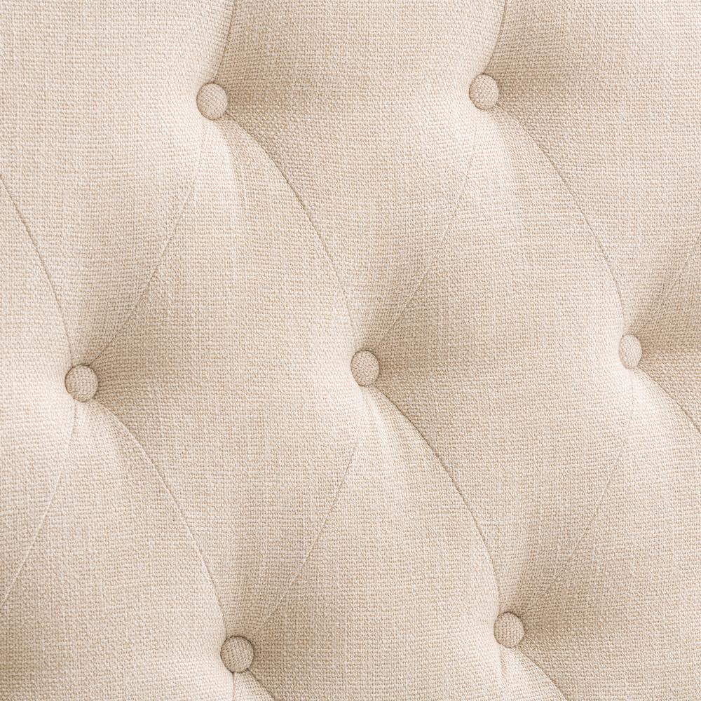 Cream Diamond Button Tufted Fabric Arched Panel Headboard, Double/Full. Picture 5