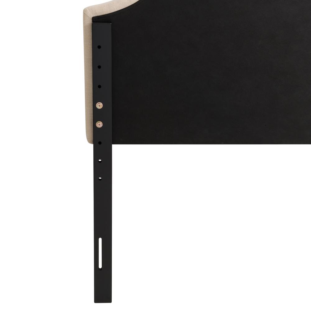 Cream Diamond Button Tufted Fabric Arched Panel Headboard, Single/Twin. Picture 6