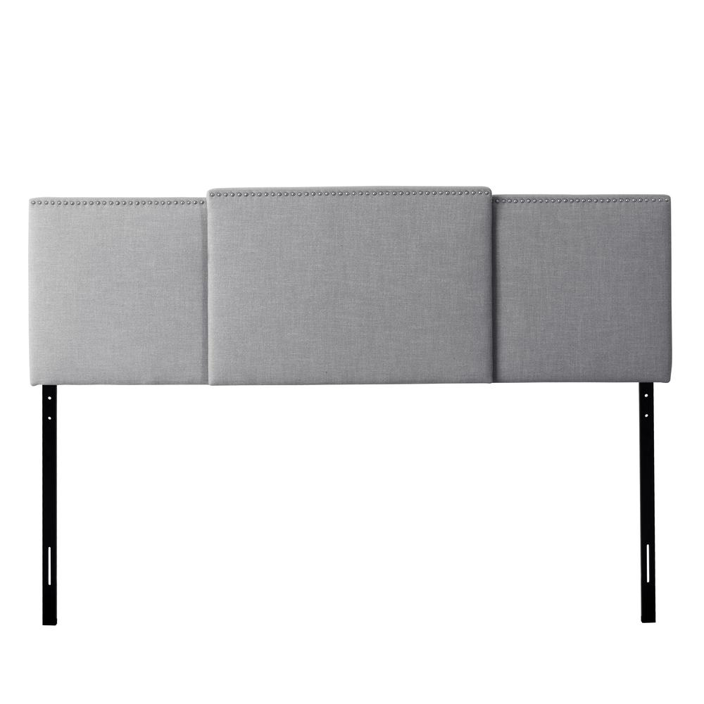 Fairfield 3-in-1 Expandable Panel Headboard, Double, Queen or King, Grey Padded Fabric. Picture 3