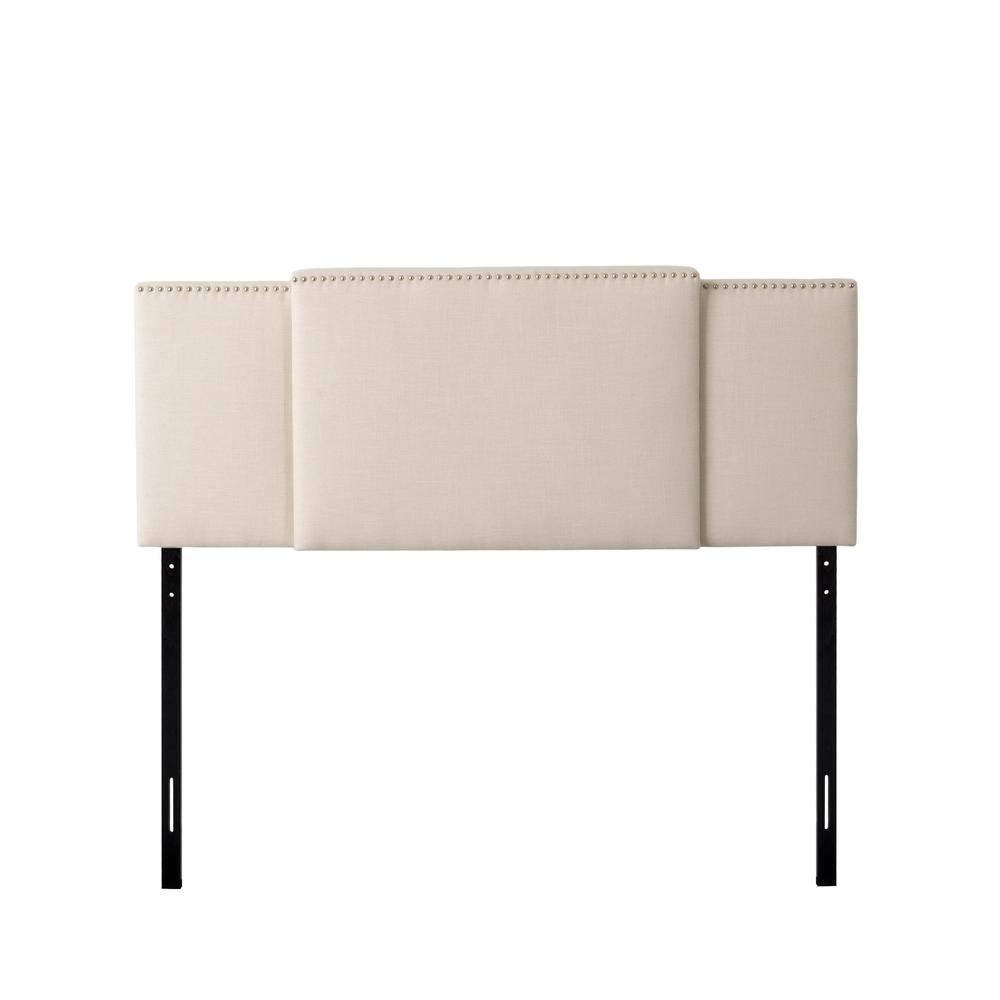 Fairfield 3-in-1 Expandable Panel Headboard, Double, Queen or King, Cream Padded Fabric. Picture 2