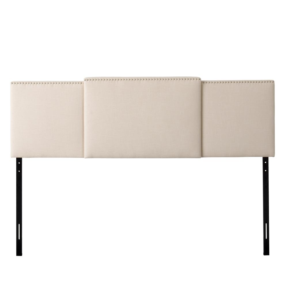 Fairfield 3-in-1 Expandable Panel Headboard, Double, Queen or King, Cream Padded Fabric. Picture 3