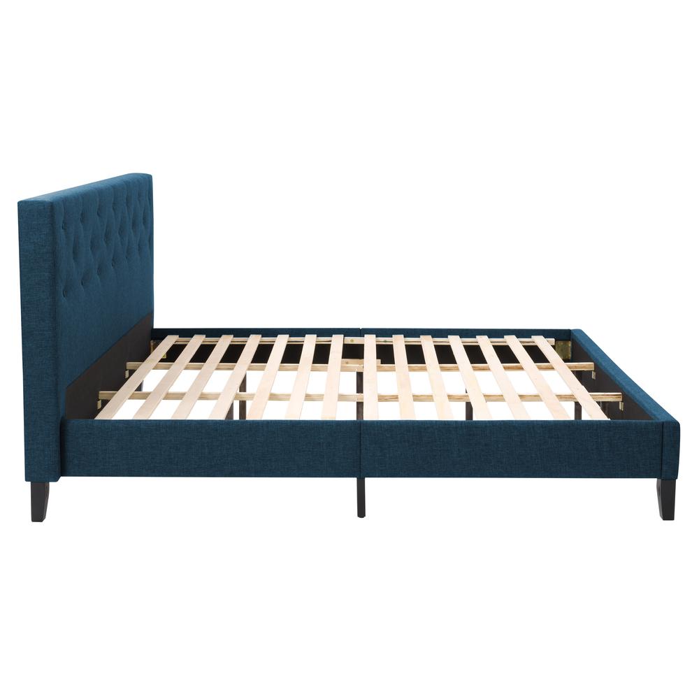 CorLiving Nova Ridge Ocean Blue Tufted Upholstered Bed, King. Picture 4