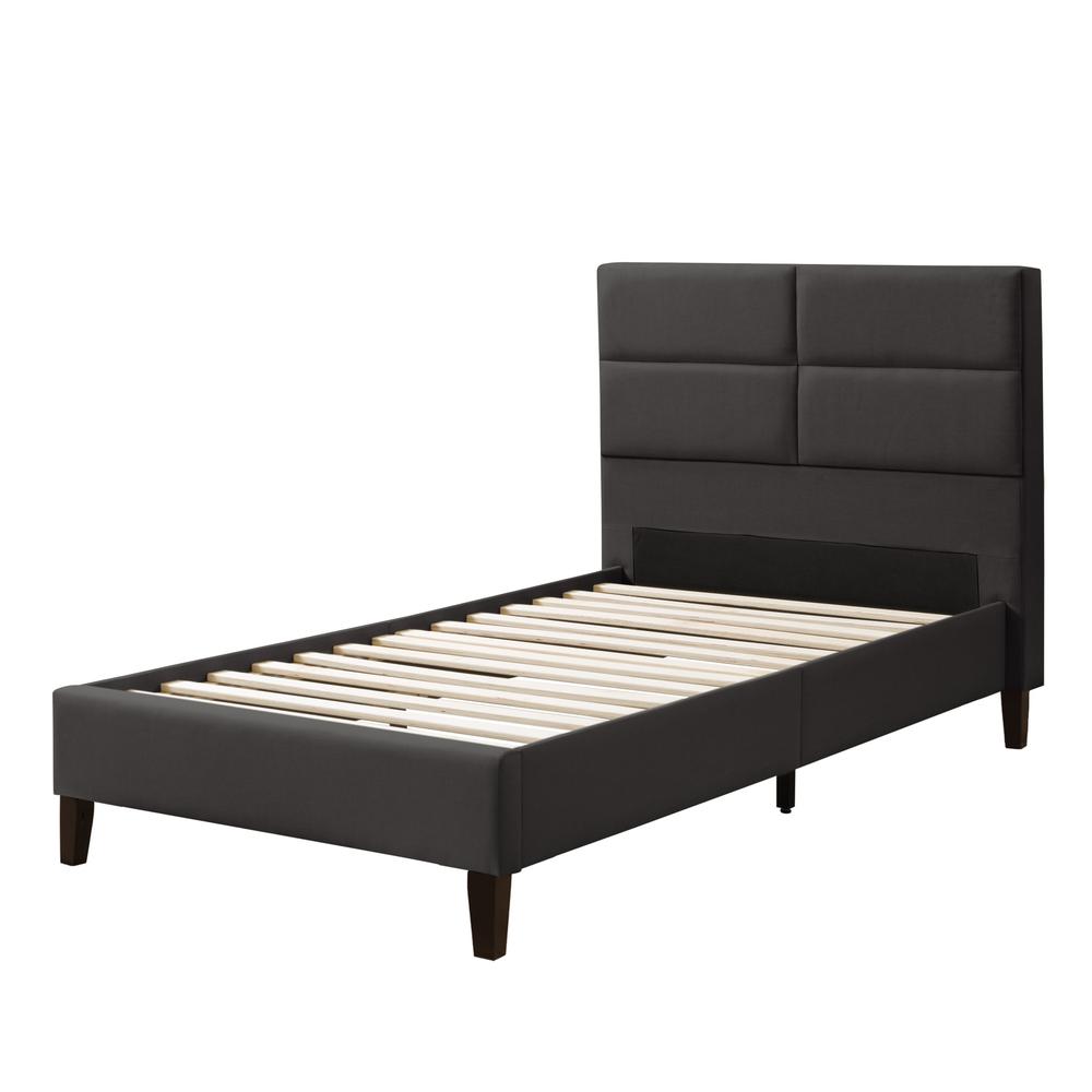 BRH-201-S Bellevue Upholstered Bed, Twin/Single. Picture 1