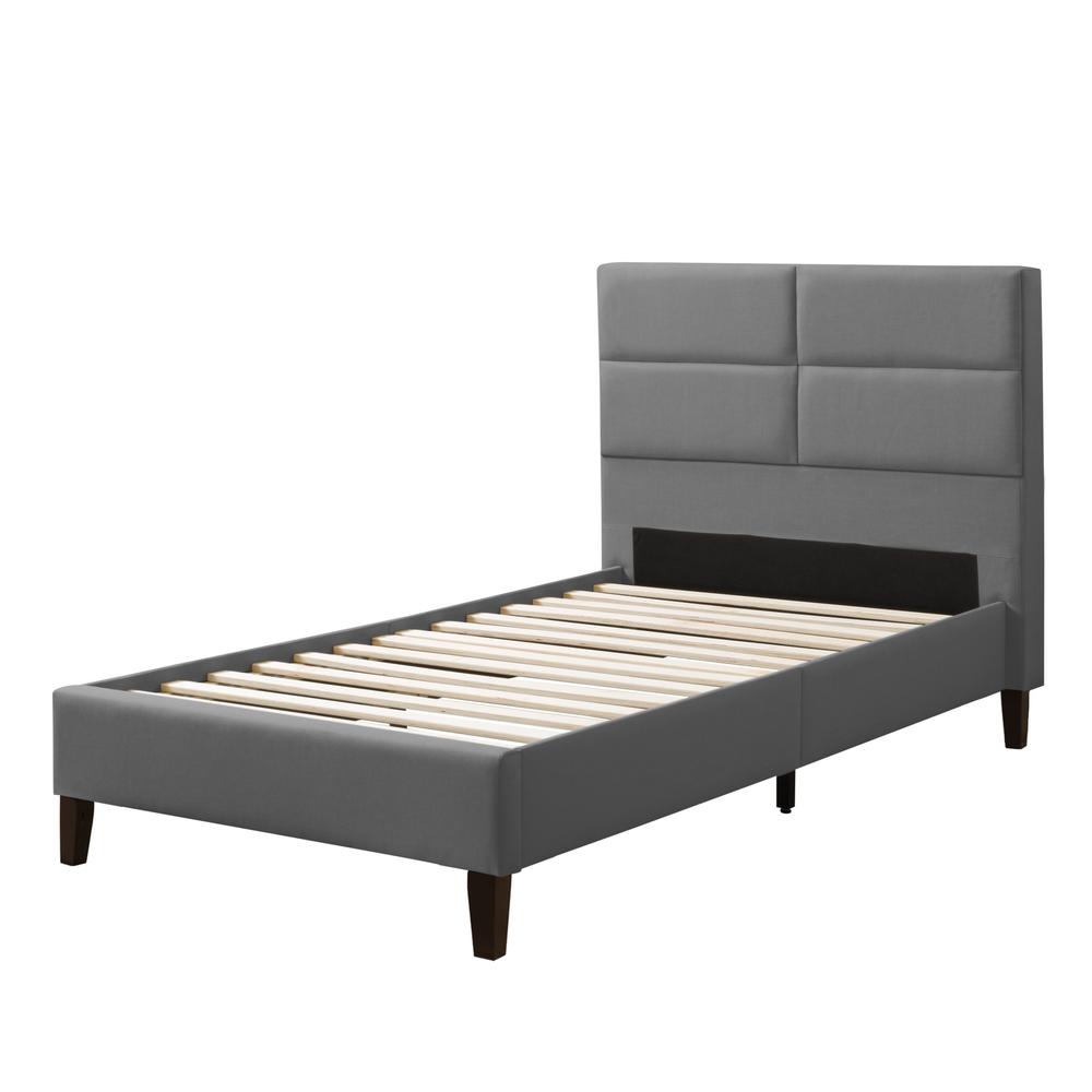 BRH-204-S Bellevue Upholstered Bed, Twin/Single. Picture 1