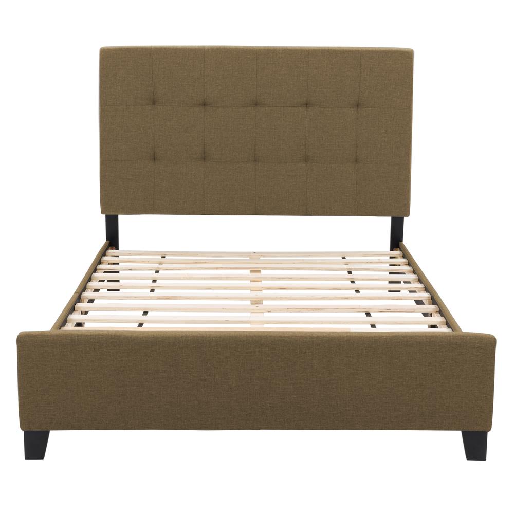 CorLiving Ellery Fabric Tufted Bed, Double Clay. Picture 2