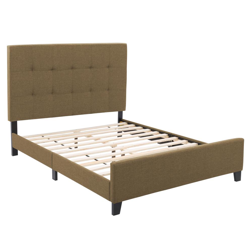CorLiving Ellery Fabric Tufted Bed, Double Clay. Picture 3