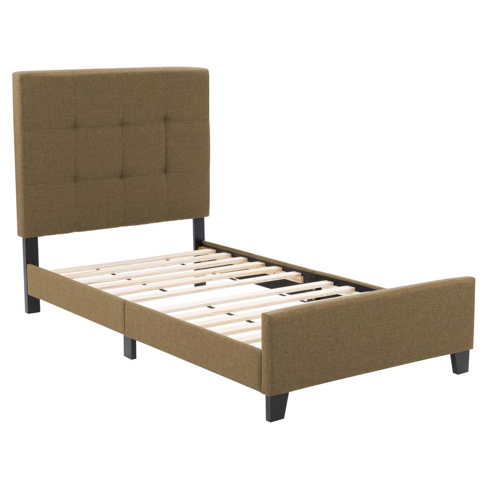 CorLiving Ellery Fabric Tufted Bed, Single Clay. Picture 3